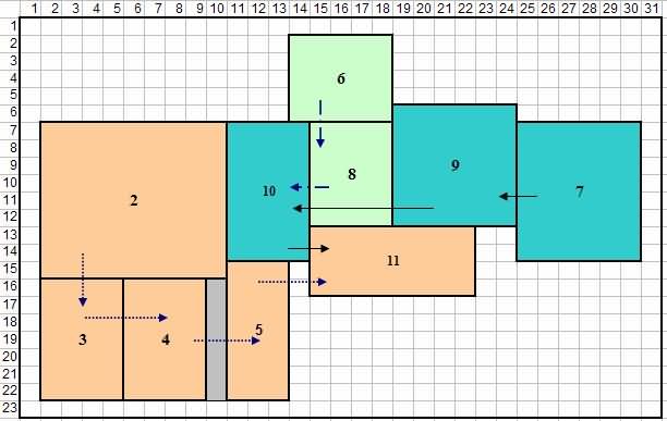 家具公司的當(dāng)前布局以及案例研究建模中使用的每個(gè)部門的尺寸