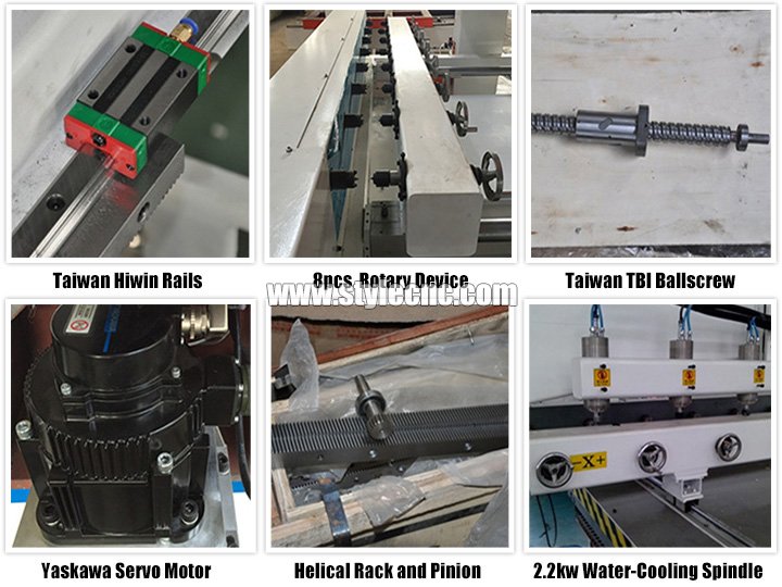 四軸旋轉(zhuǎn) 8 頭數(shù)控雕刻機的特點