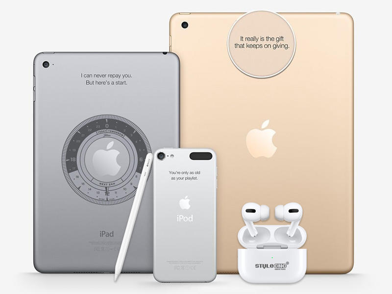 激光雕刻的 iPad、iPod、Airpods 和 Apple Pencil