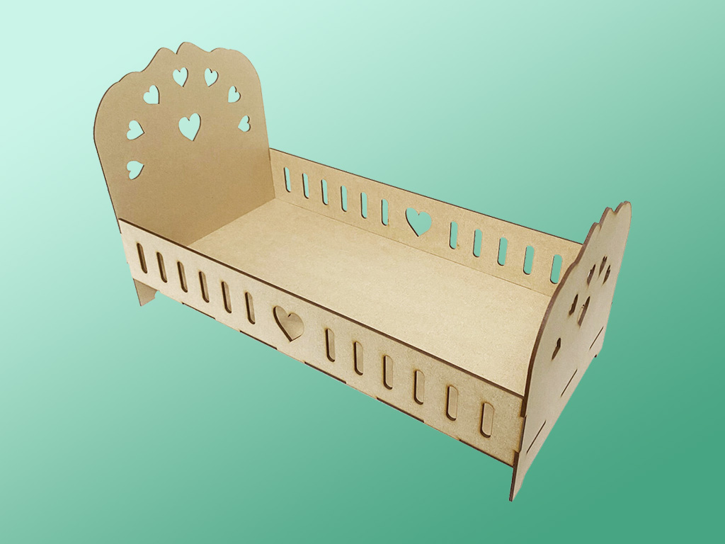 激光切割 MDF 嬰兒娃娃床