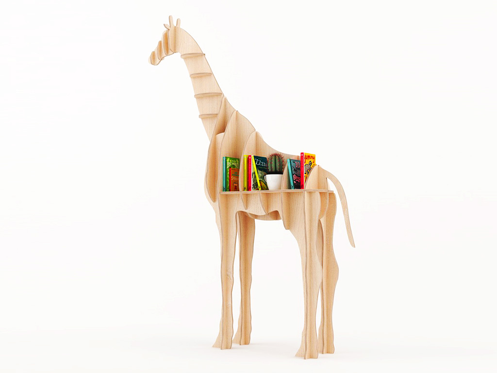 長(zhǎng)頸鹿書(shū)柜項(xiàng)目的嵌套數(shù)控雕刻機(jī)