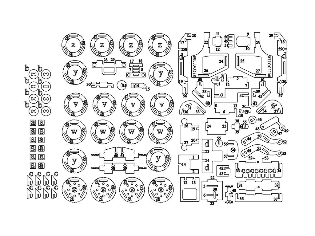 免費 3D 木材推土機(jī)的激光切割 DXF 文件