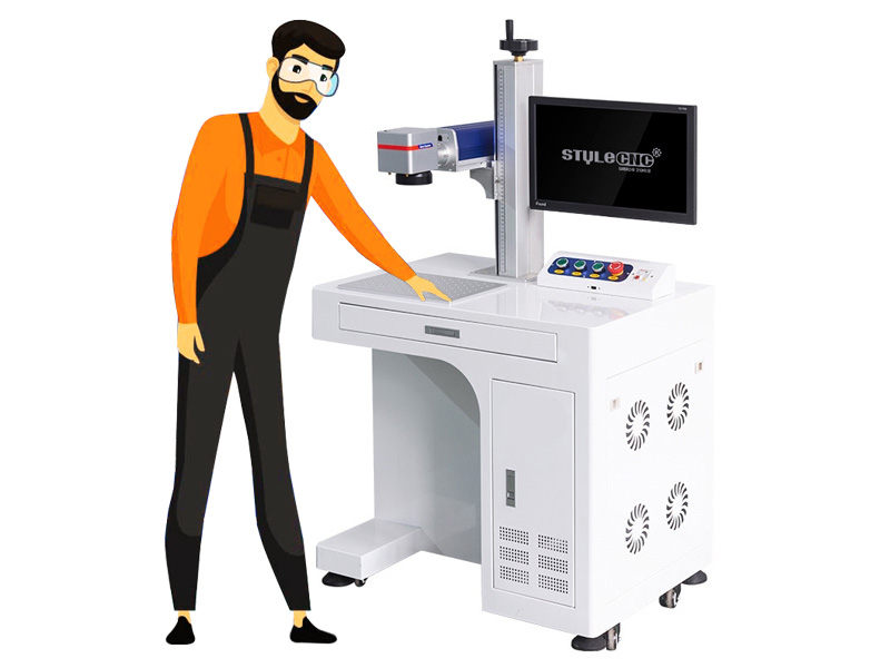 適用于金屬和聚合物塑料的臺(tái)式光纖激光雕刻機(jī)